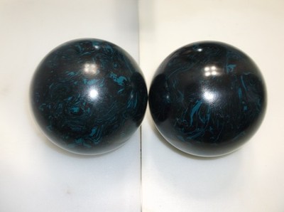 Duckpin Balls/REFINISHED/Manhattan Rubber/5''/3lbs 9oz/2 Ball Set/Excellent Cond
