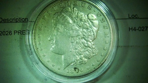 1896-O $1 Morgan Silver Dollar XF-AU Details in Plastic Case