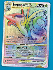 Serperior Vstar 196/195 Rainbow Holo Secret Rare Full Art Pokemon Silver Tempest on eBay