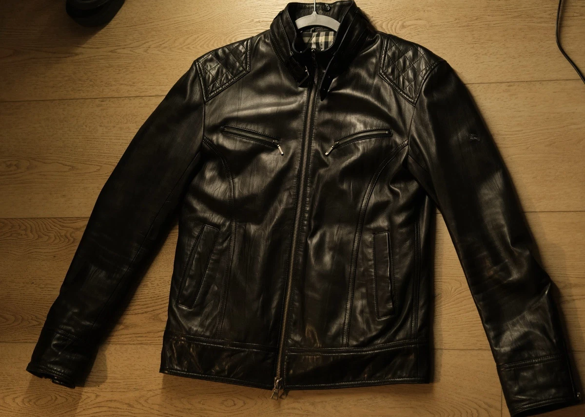 Burberry Leather Outer Shell Black Coats, Jackets & Vests for Men