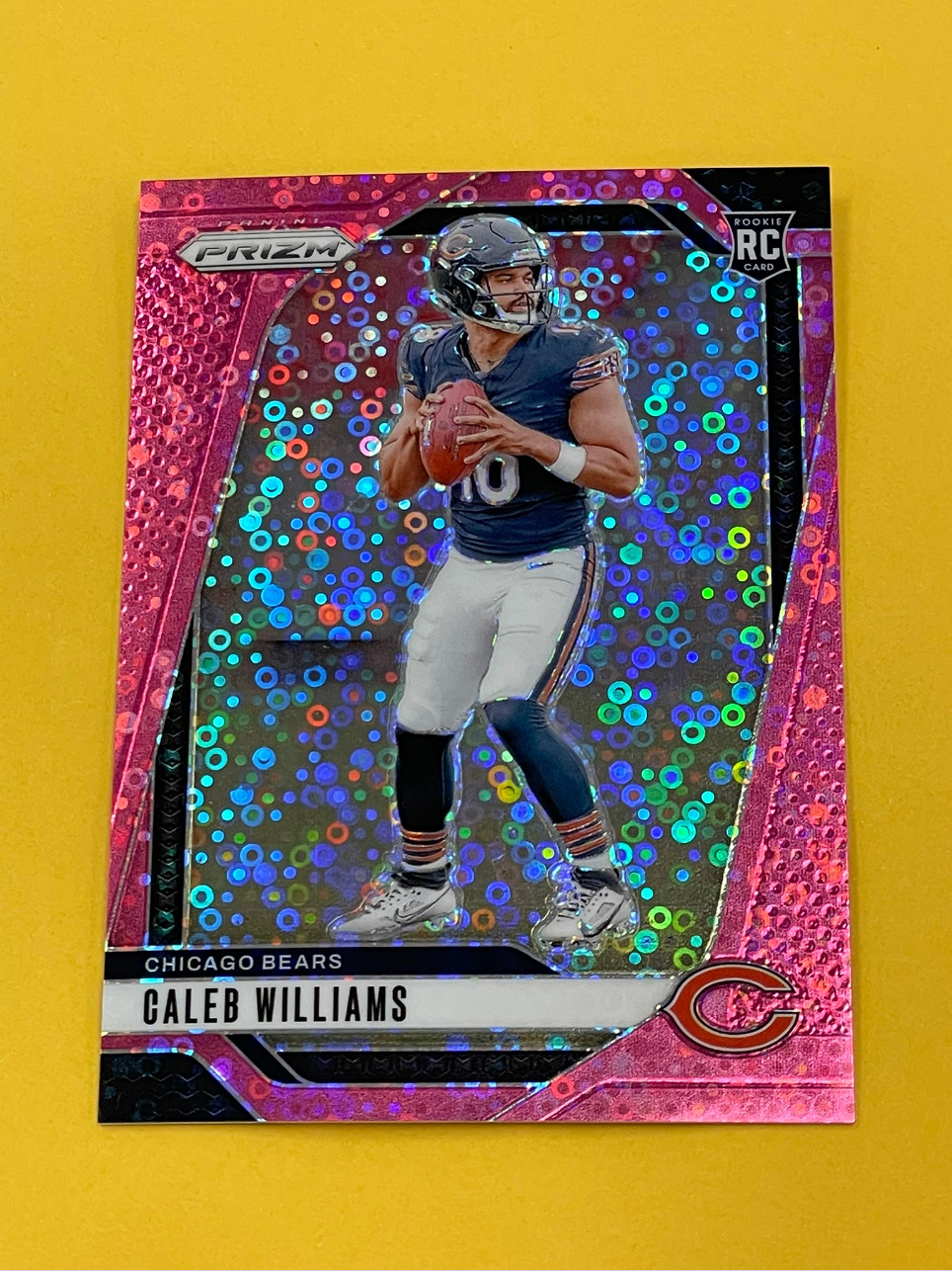 2024 Panini Prizm Caleb Williams Rookie No Huddle Pink Prizm RC #301 23/25