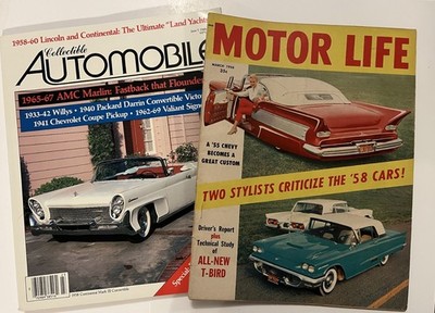 1958 Lincoln Continental Mark III featured in 2 vintage car magazines lot/2