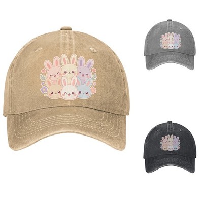 Cute Bunny Dad Hat Kawaii Baseball Cap Adjustable Cotton