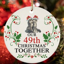 Our 49th Christmas Together Ornament Funny Wolf Couple 49 Year Anniversary Gift