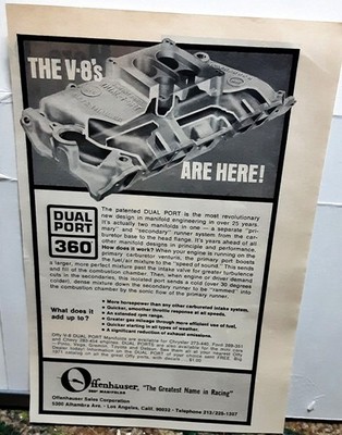 1971 Offenhauser Dual Port 360 Ad V8 Intake Manifold Racing Parts