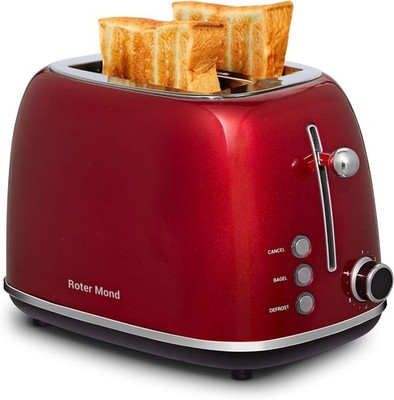 2 Slice Toaster Retro Stainless Steel W/ Bagel Cancel & Defrost Functions 6