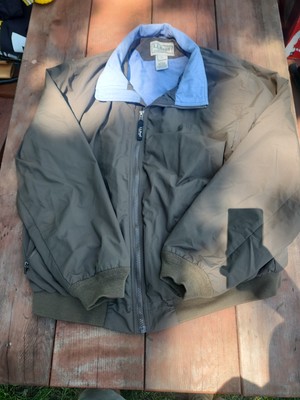 Men's Vintage L.L. Bean Nylon Collared Jacket XL 293817 Olive Green Embroidered