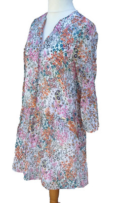 CINQUE Sommerkleid Gr. 38 weiß bunt Streublümchen