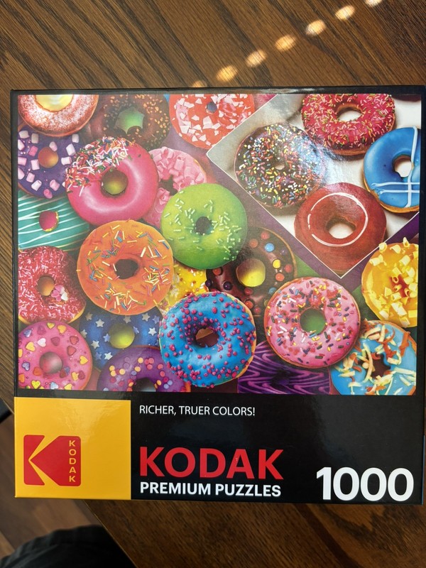 Cra-Z-Art Kodak 1,000 Piece Jigsaw Puzzle, I Love Donuts, 20" x 27" EUC