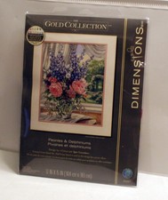 Dimensions Gold Collection Counted Cross Stitch Kit Peonies  Delphiniums 12X15