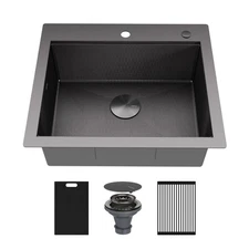 Karran USA HST2522SB Matrix 25" Drop In Single Basin Stainless - Gunmetal Grey