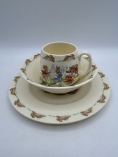 Vtg Royal Doulton Bunnykins Child's Dish Set Plate Bowl Mug Bone China England