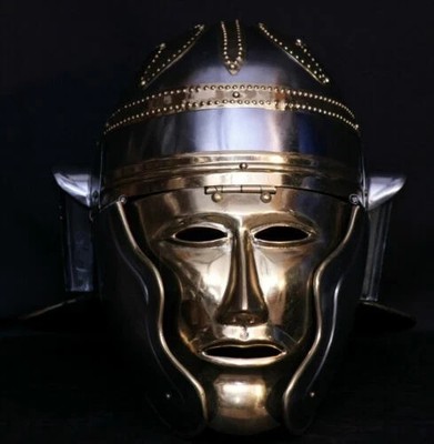 Ancient Roman Gallic Centurion Helmet with Face Design | 18G Steel LARP Armor