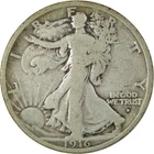 1916 D Liberty Walking Silver Half Dollar VG Very Good SKU:I25821