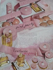 1942 Lentheric Pink Party soap compact talcum powder perfume vintage  ad 