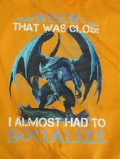 Sweatshirt crew large XL Yellow Dragon Almost had to  socialize Gildan NEW H