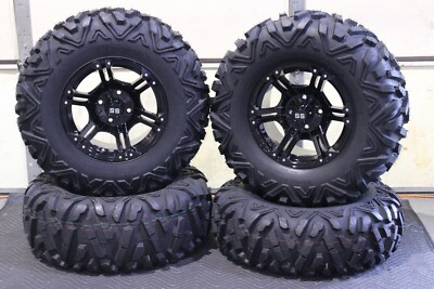 WOLVERINE 1000 X2 29'' QUADKING RADIAL 8 Ply ATV TIRE 14'' VIPER BLK WHEEL KIT 11K