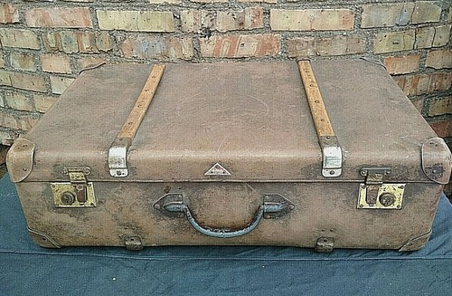 Maleta De Viaje Equipaje De Tronco Funda Grande 1940 s 'Segunda Guerra  Mundial Vintage Retro Marrón Alemán | eBay