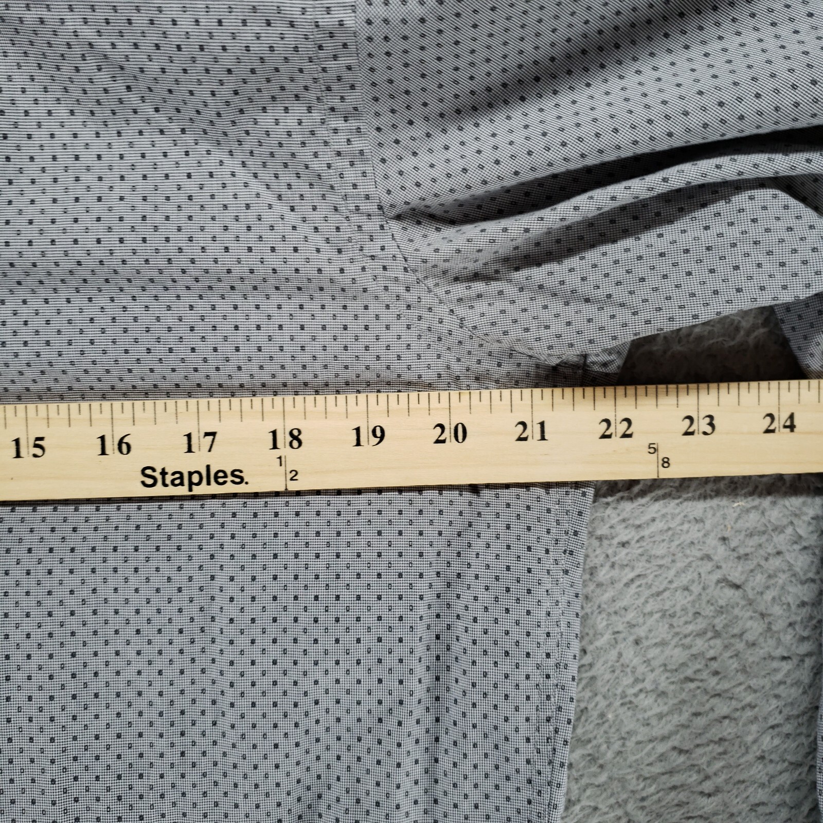 HUGO BOSS Ridley_36F Dress Shirt Mens L Slim Fit Gray Dot Check Egyptian Cotton