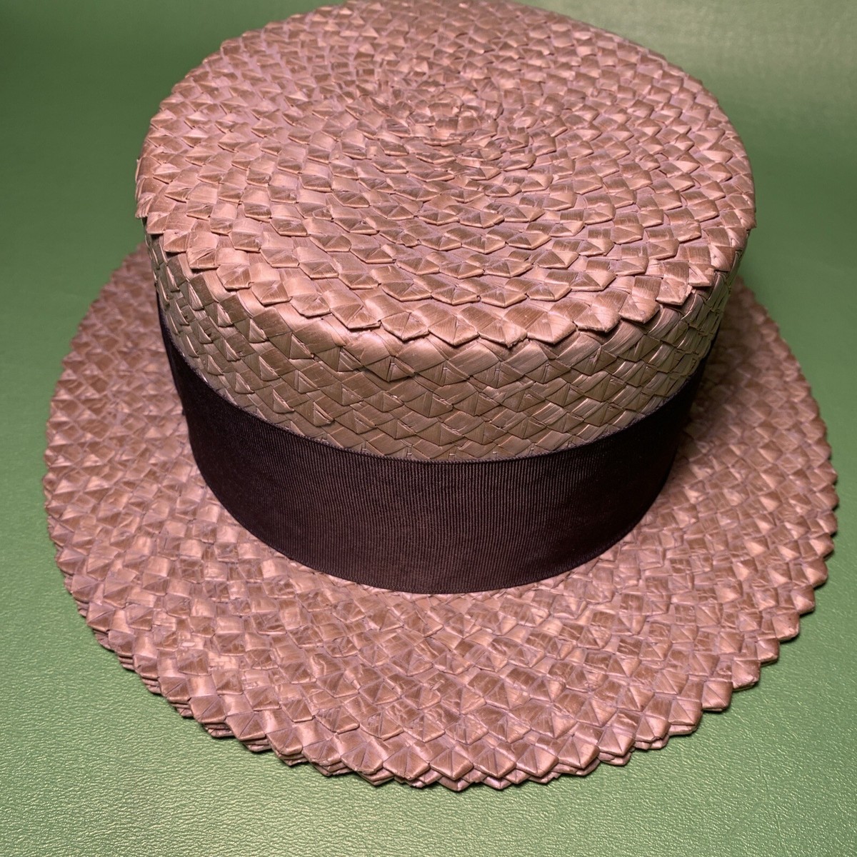 Vtg Italian Straw Hat With Figurine & Accents 1950s Boater Gatsby Autumn Fall Italian Straw Hat - Etsy main image 2