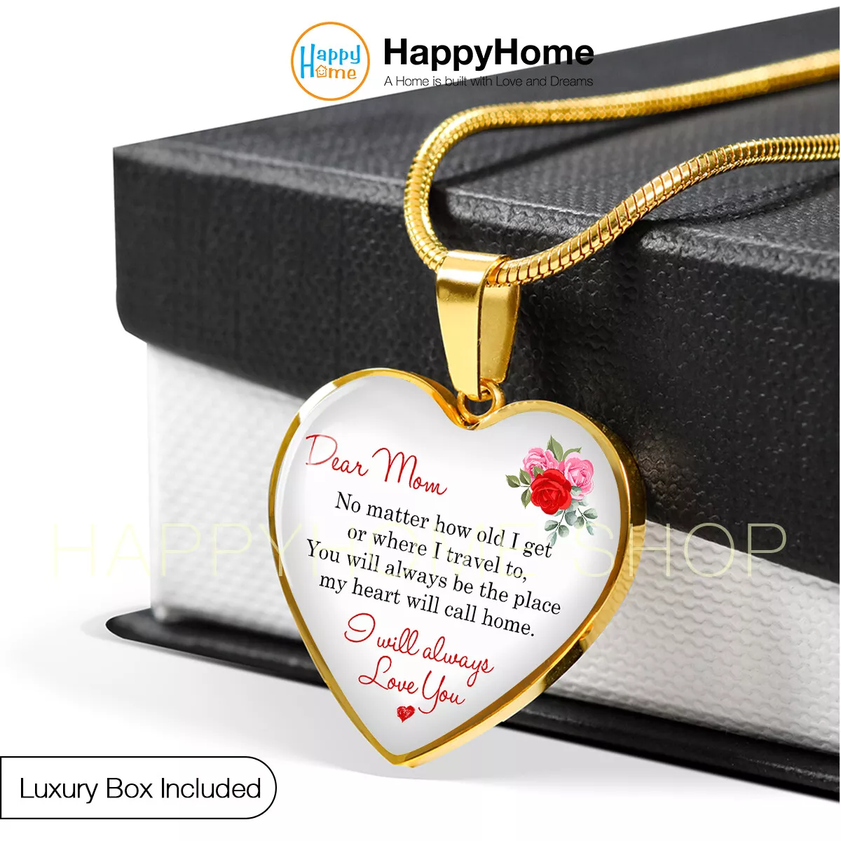 Heart Necklace Mother s Day Gift For Mom Dear Mom I Will Always Love You N508