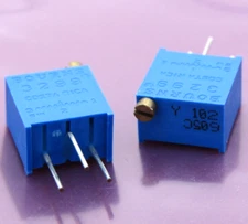 ( 2 PCS ) Bourns 3299Y-1-102  TRIMMER 1K OHM 0.5W Top Adjust Cermet -  NOS