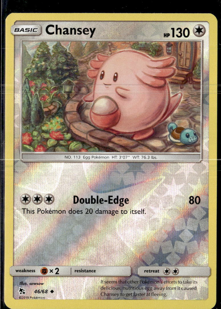 Pokemon Chansey 46/68 Hidden Fates Reverse Holo Uncommon 2 Card Lot