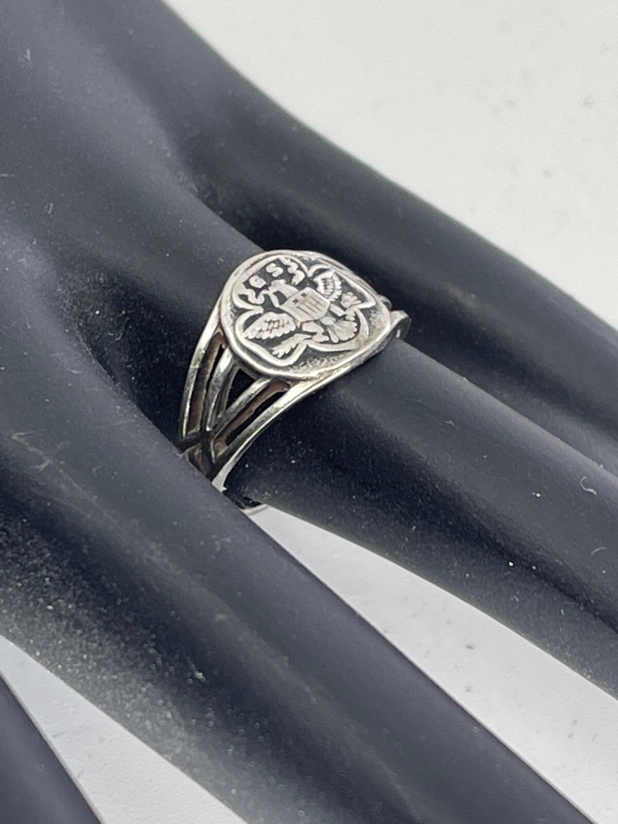 1930's Vintage Authentic Sterling Silver GIRL SCOUTS Ring Sz