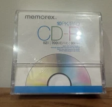 Memorex CD-R 10 PK PAQ 52x 700 mbps 80 Minute Blank CD with Cases NEW