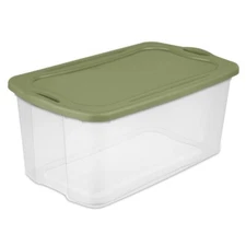 Sterilite 120 Qt. EZ Carry Plastic, Adult, Clear/Sage Legume