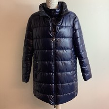 Centigrade Ladies Navy Blue Padded Multi Layer Long Jacket Plus Size Uk: 22 Coat
