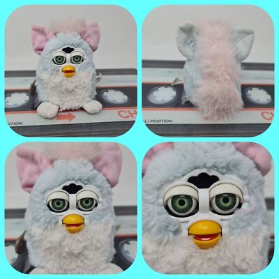 Furby Babys Baby Blue Green Eyes Gen 4 1999 Vintage Mohawk Pink Tiger Electronics