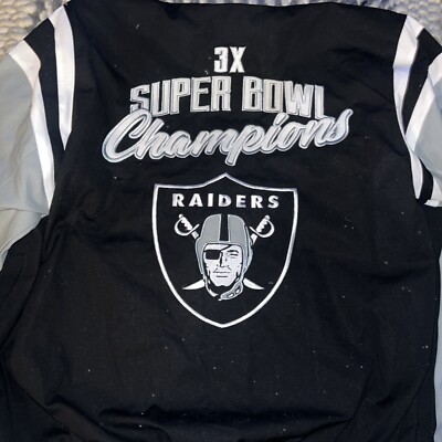 OAKLAND RAIDERS 3 TIME SUPER BOWL CHAMPIONS Jacket Men's Sz