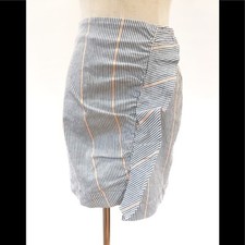 3x1 Blue White Striped Ruffled Mini Skirt Size XS Nillie Jane Ruffle Skirt NEW