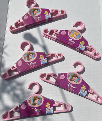 Disney Princess Pink Kids Hangers 4 pc Lot (5) Auroa Belle Snow White  Cinderella | eBay