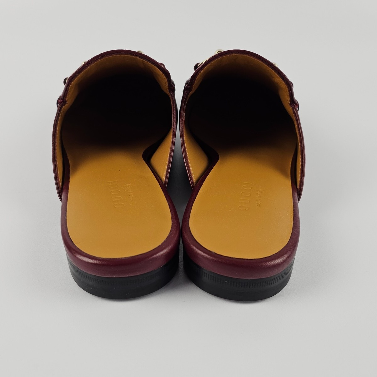 GUCCI Princetown Women's Rosso Ancora Leather Mules New And