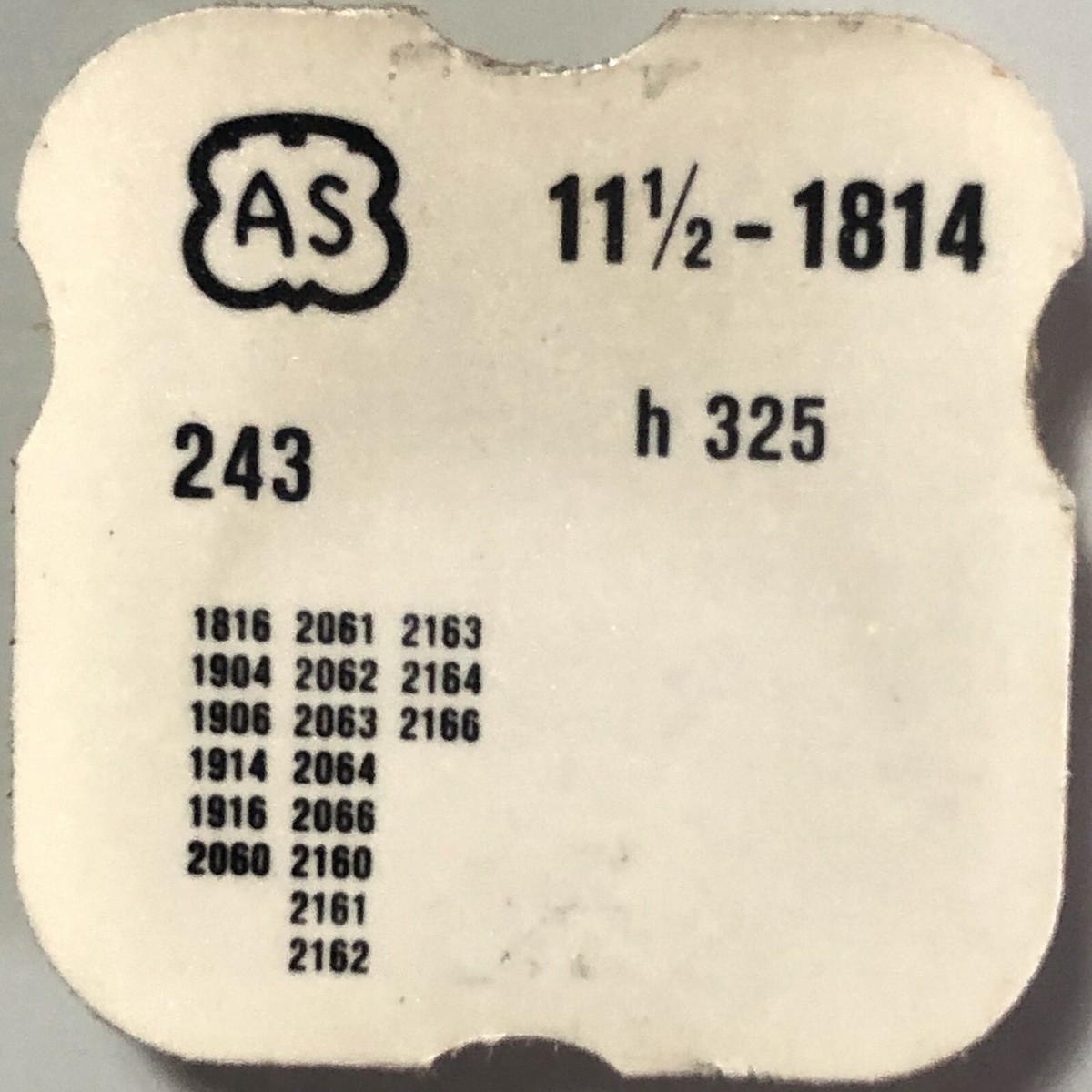 1 PC as Teil 243 für Kal. 1820 1824 1831 1866 1876 1886 1920 1995 1996