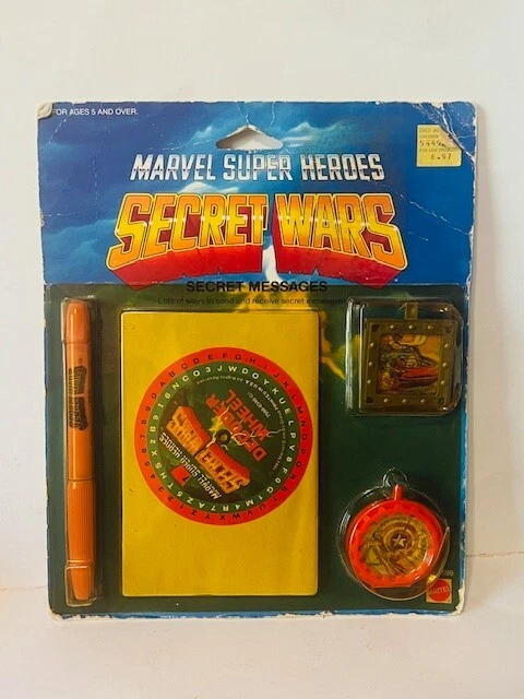 Figura Mensajes Marvel Secret Wars Sin usar, en caja 1984 sellada decodificador escudos de rueda BMC3 Foto 2 de 4