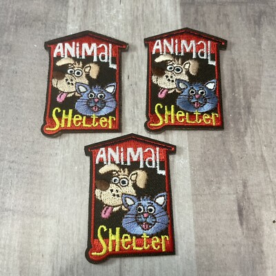 3 - Girl Boy ANIMAL SHELTER Visit Tour Help Fun Patches Badges SCOUTS GUIDE 3X