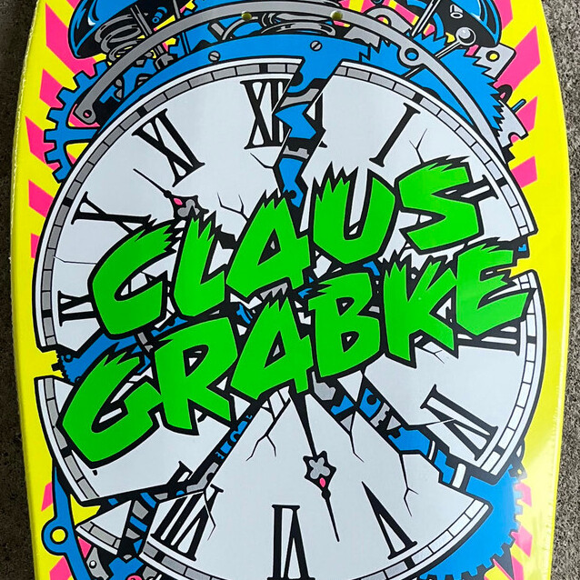 Santa Cruz Skateboard Deck Claus Grabke Exploding Clock Reissue