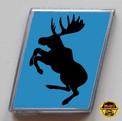 GENUINE Prancing Moose VOLVO 1  Hard Chrome Badge Slash Emblem in Rebel Blue