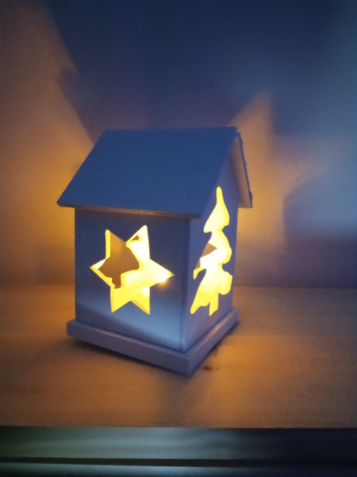 Wooden Christmas Ornament House Tea light Candle Holder eBay