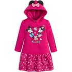 Girls TH1109 Disney Minnie Mouse Long Sleeve Hooded Dress