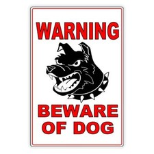 Beware Of Dog Sign / Decal Security Beware Attack Warning Caution Sign Sbd014