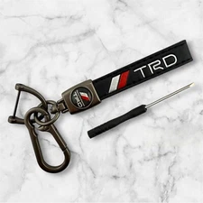 TRD Black Leather  5 3/4" Key Holder Keychain Fob Fab New