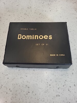 VINTAGE Dominoes Double 12 Pressman in Vinyl Case Double Miss Spelled On Case!