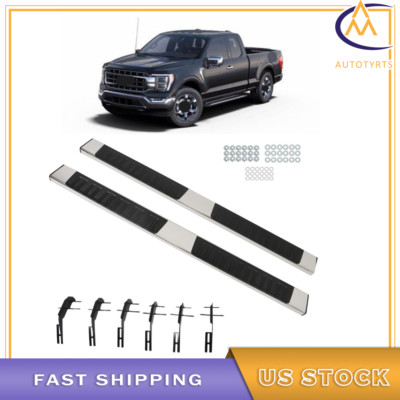 Running Boards Side Step Nerf Bars 6'' For Ford F150 Super Crew Cab 15 16-2023