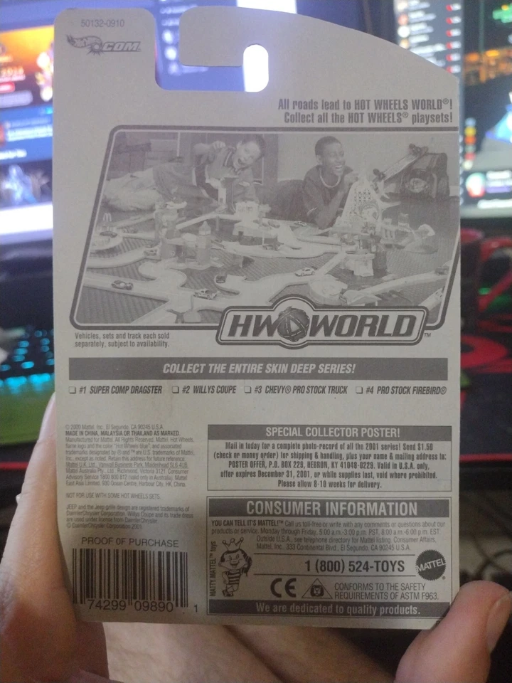 Sports Car / Hot Wheels Skin Deep Series  Jeep Willys Coupe #094 50132 #H3 - Image 2 of 2