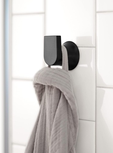Moen Genta LX Matte Black Modern Single Robe, Towel Hanger Kitchen,Bath BH3803BL - Picture 3 of 6