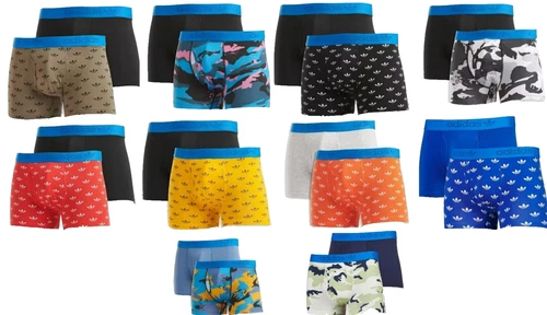 MENS ADIDAS ORIGINALS COMFORT FLEX COTTON TRUNKS 2 PACK BOXERS UK -S -M-LXL-2XL